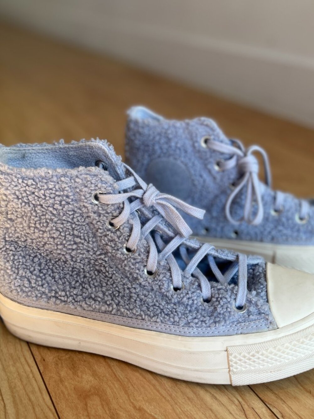Size 7.5 Converse All Stars High tops - Fleece outer and lining! So comfy cozy